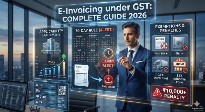 E-Invoicing under GST: Complete Guide 2026 — Applicability, 30-Day Rule, Exemptions & Penalties
